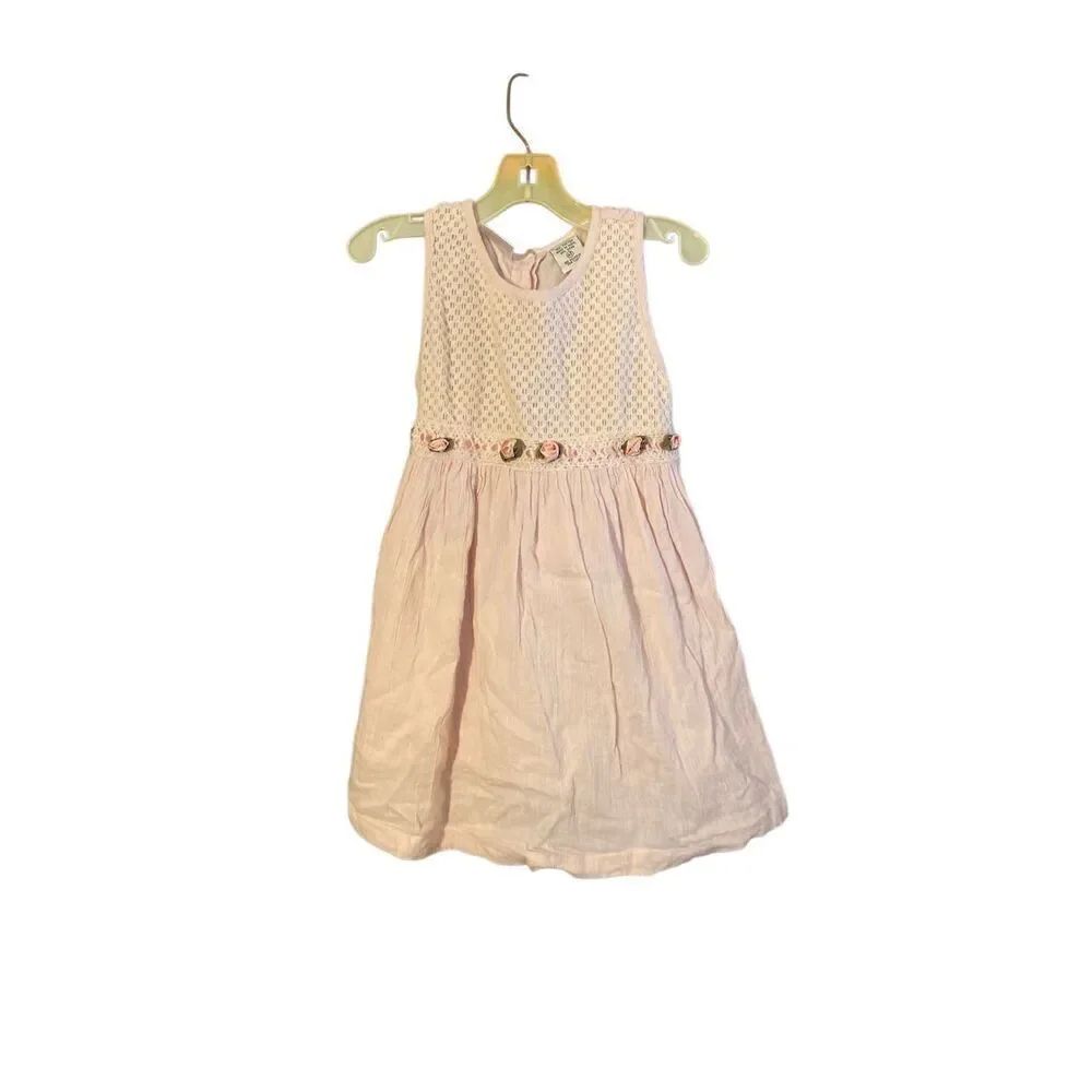 Badge toddler girls, pink rose, detail dress size 40
